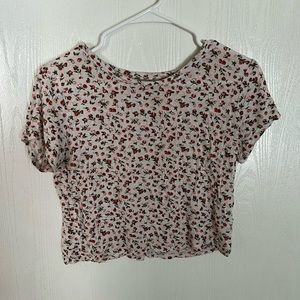 cropped floral tee